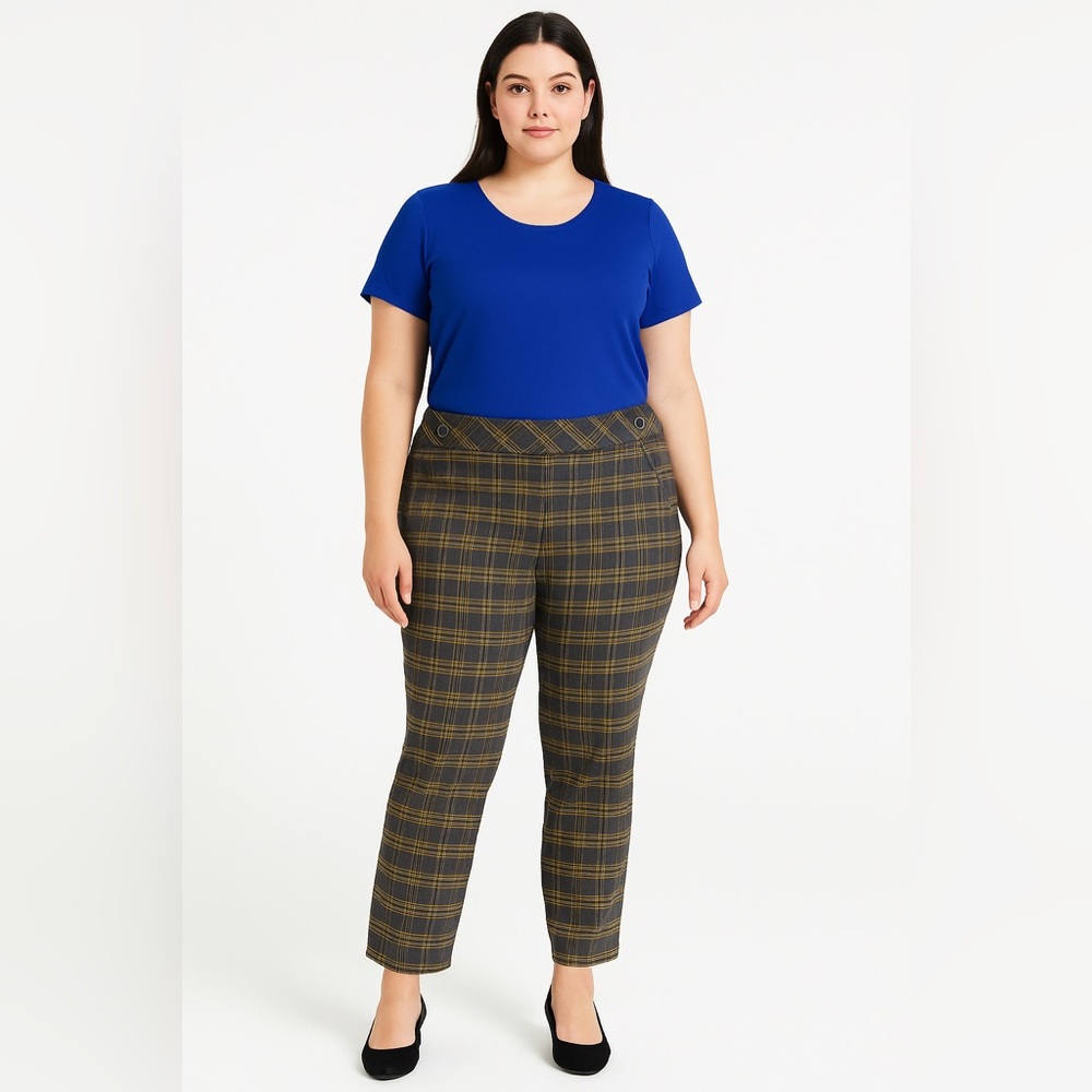 Avenue Super Stretch Straight Leg Plaid Pants – Size 16P (NWT)